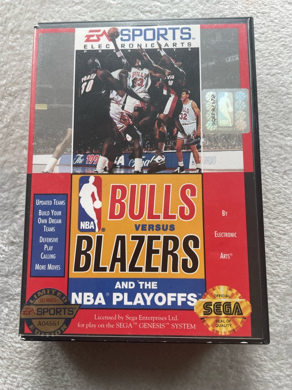 Bulls vs. Blazers and the NBA Playoffs (Sega Genesis, 1993) CIB Tested Working